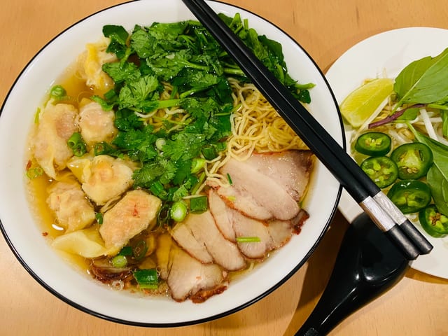 Wonton Soup, Pork meat & Egg Noodles.